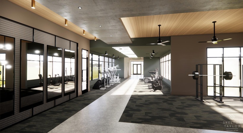 a gym with exercise equipment