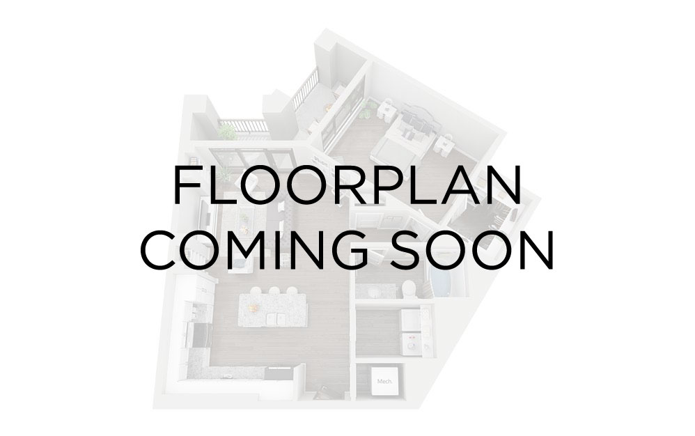 tbd1.0a - 1 bedroom floor plan layout with 1 bathroom and 791 square feet